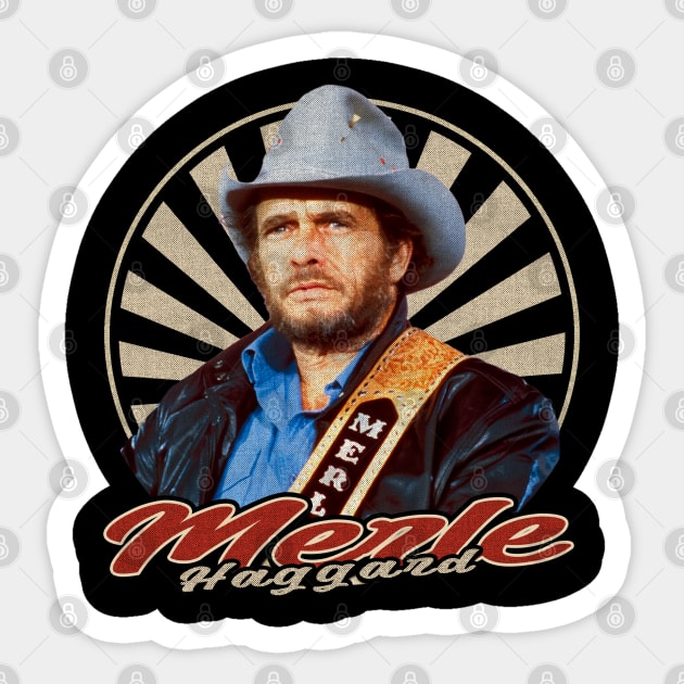 Vintage 80s Merle Haggard Sticker by Motor Ilang